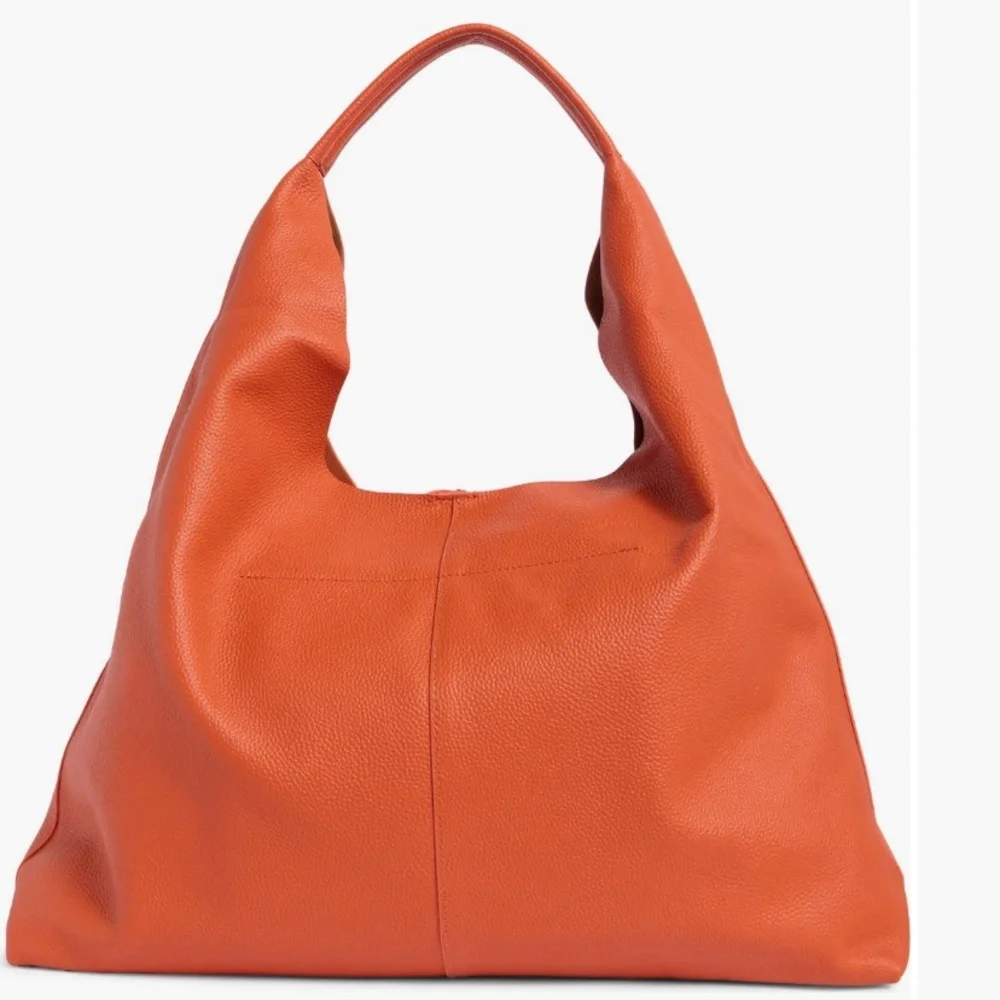 NWT Kurt Geiger All Leather The Violet Slouch Hobo Bag In Orange - Picture 10 of 11